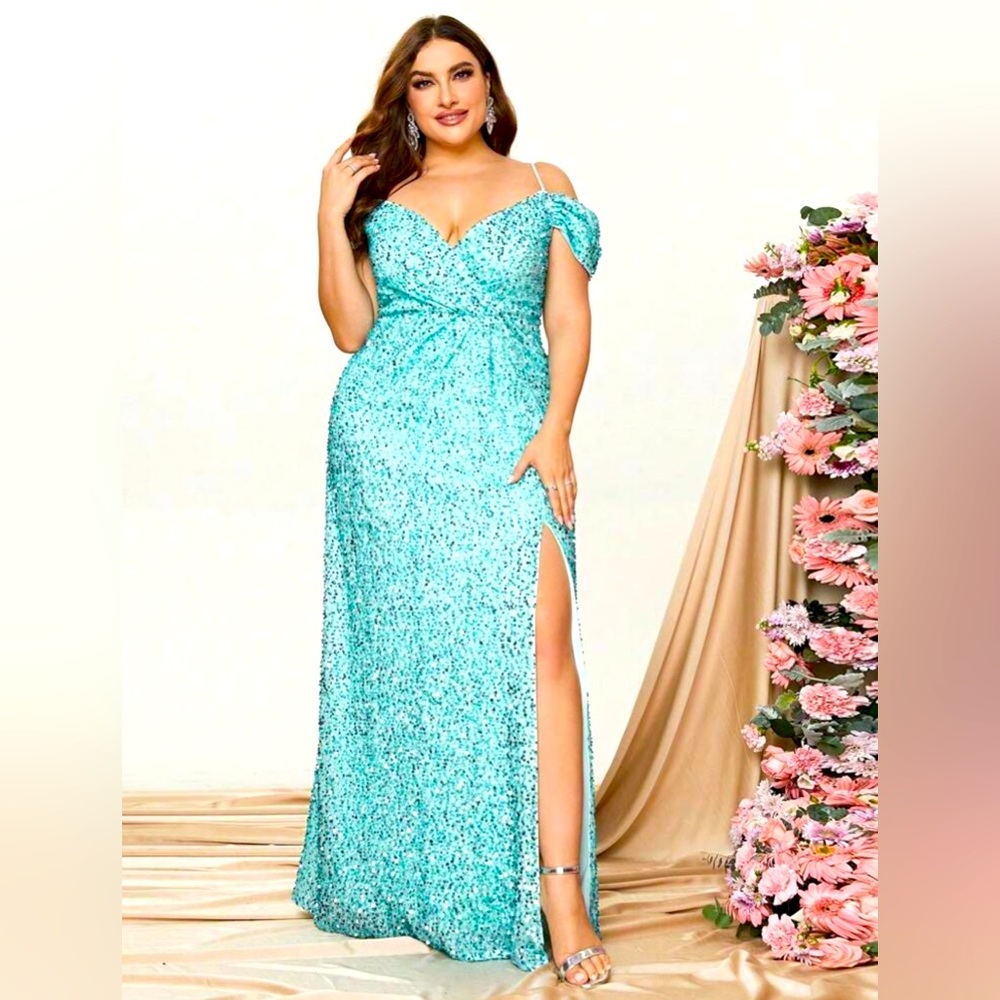 Cold Shoulder Evening Gown